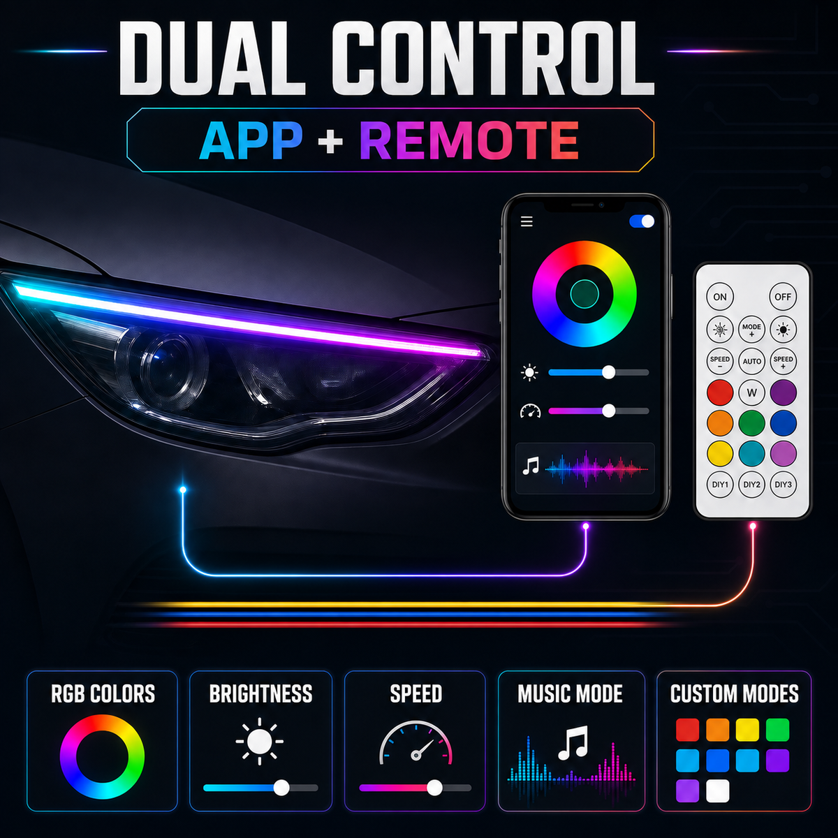 APP-enabled models with daytime running lights and turn signals
