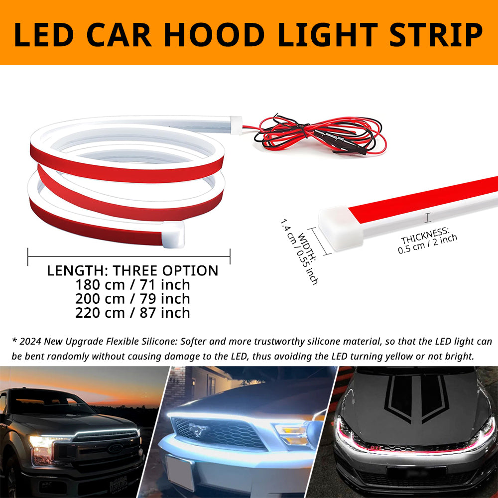 Dynamic scanning hood light bar for automobiles