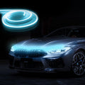 Dynamic scanning hood light bar for automobiles