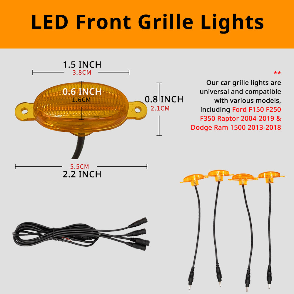 Amber truck grille lights