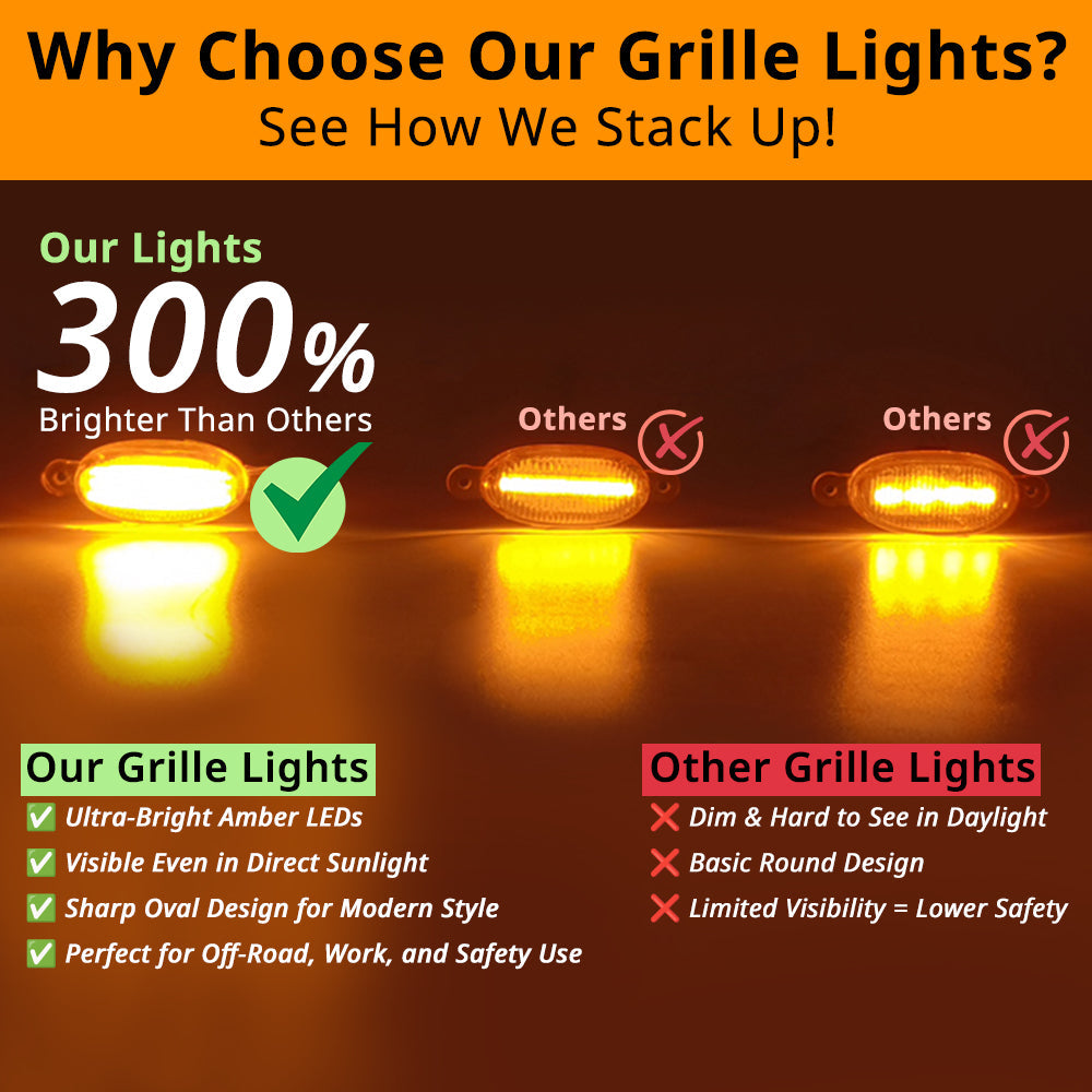 Amber truck grille lights