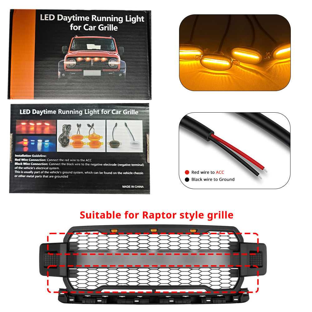 Amber truck grille lights