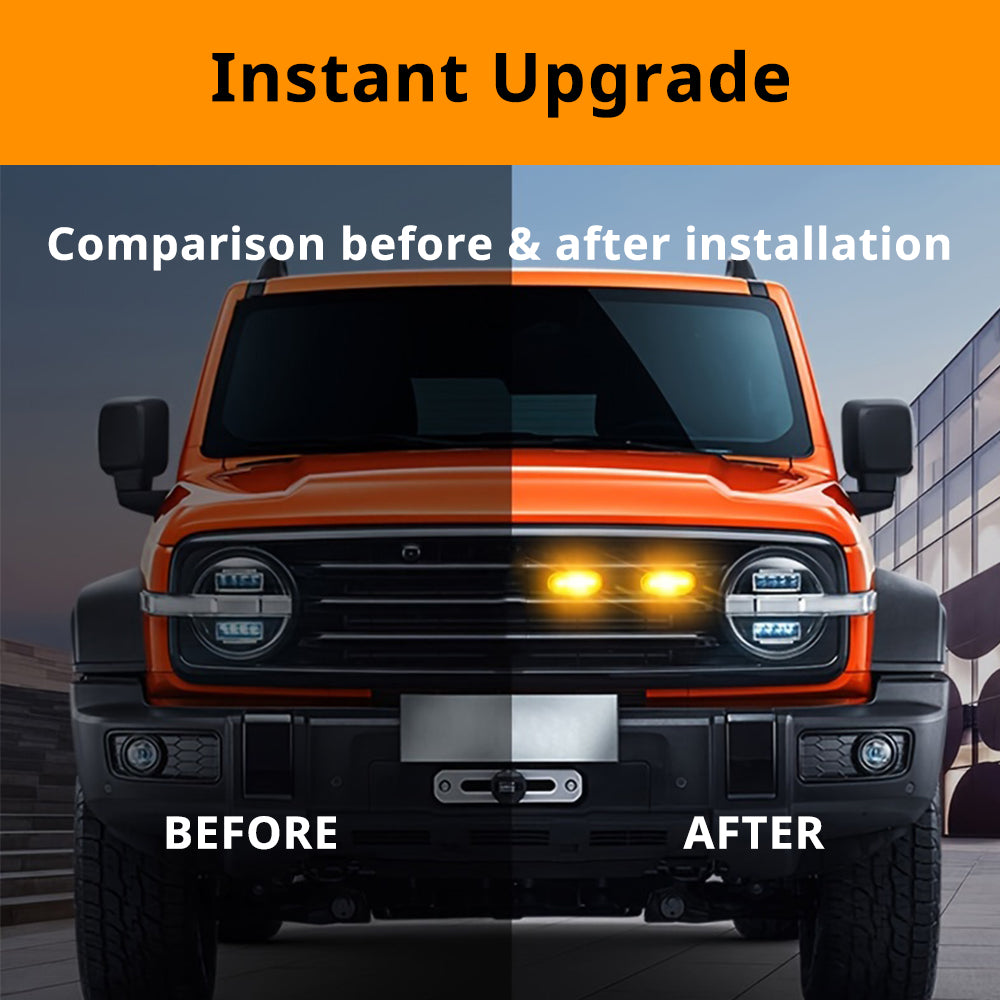 Amber truck grille lights