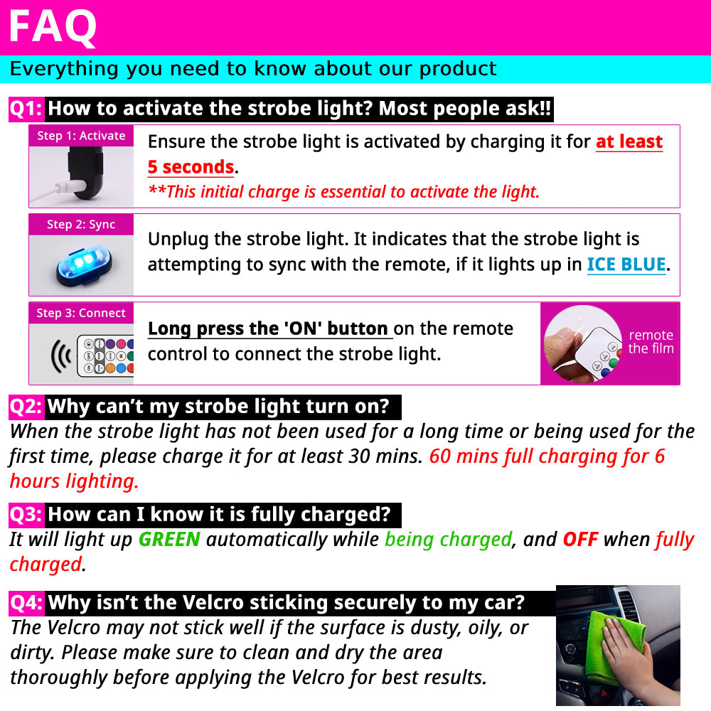 RGB LED remote control strobe light